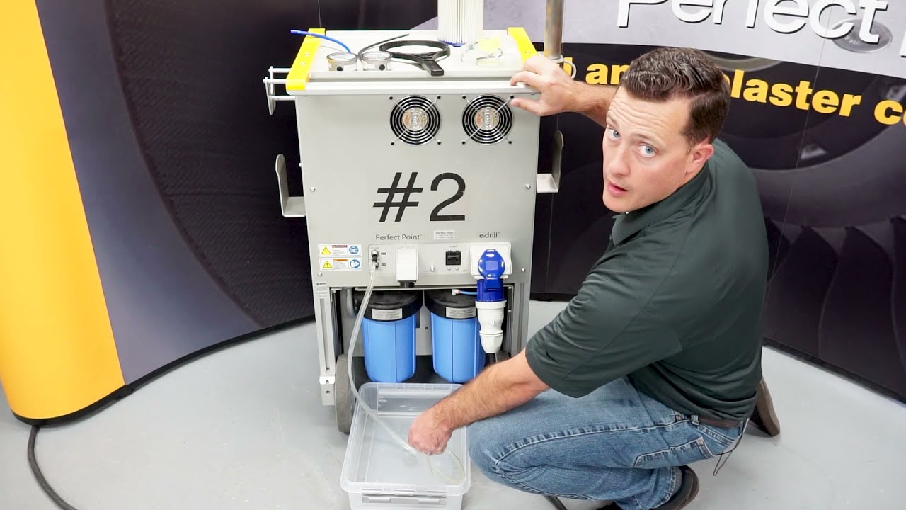 Thanks for joining our new, comprehensive, E-drill Training and Maintenance Course. In this section, we perform a bleed and fill. This is performed as a troubleshooting step (if you hear a screeching sound during a cut) and every time after you empty the system. If air is ever introduced to the water system, do a&hellip;